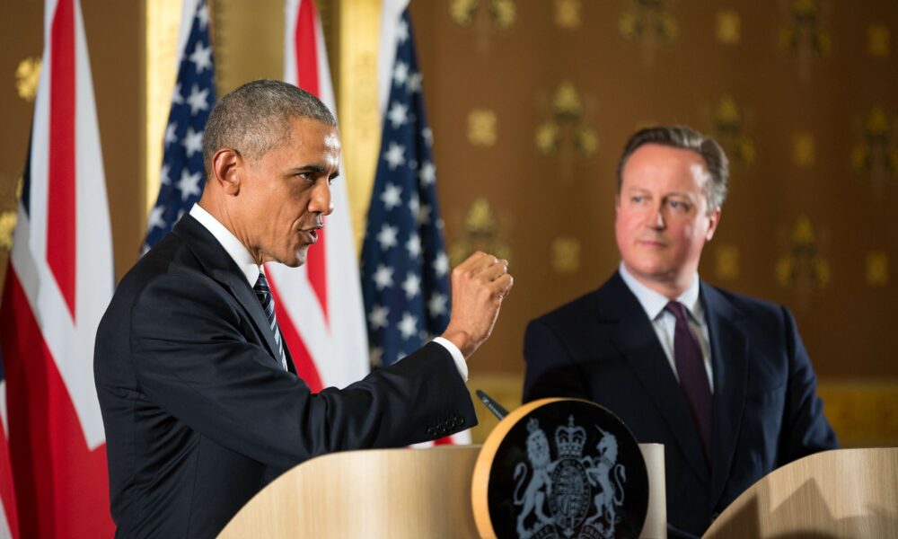 Barack Obama with UK Prime Minister David Cameron