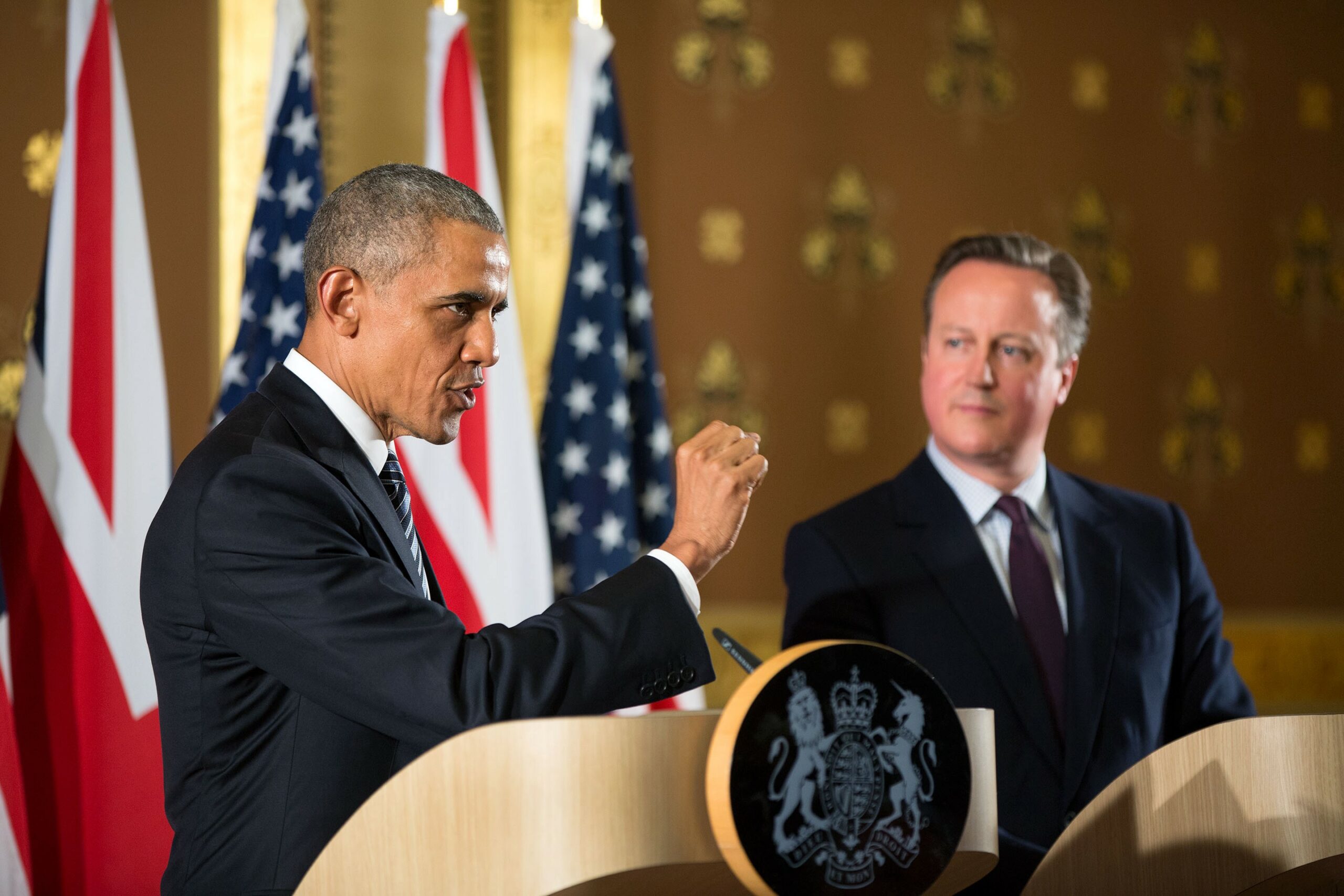 Barack Obama with UK Prime Minister David Cameron
