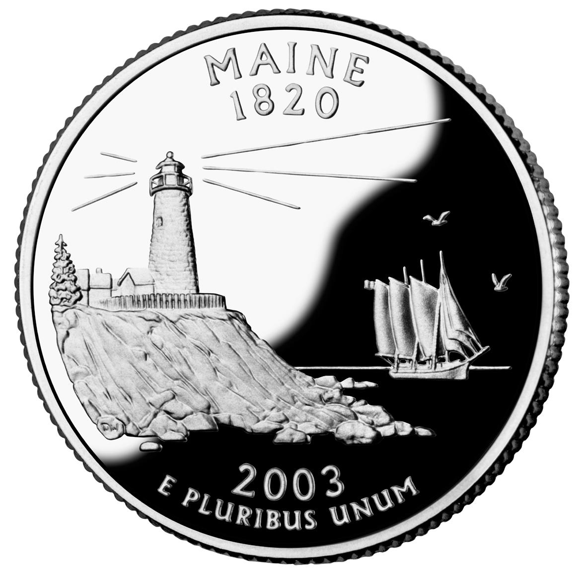 Maine quarter reverse
