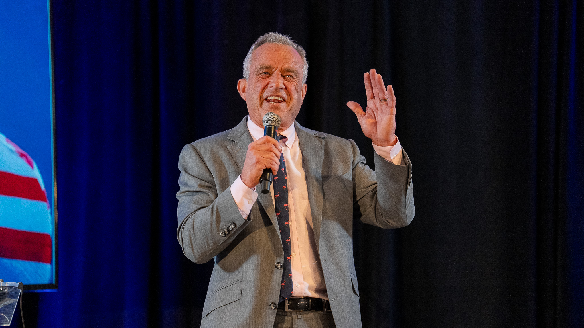 Robert F. Kennedy Jr. addresses a rally on Long Island