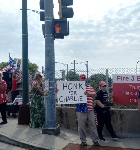 Donald Trump hosts a rally in memory of Charlie Kirk in Chicago, Illinois