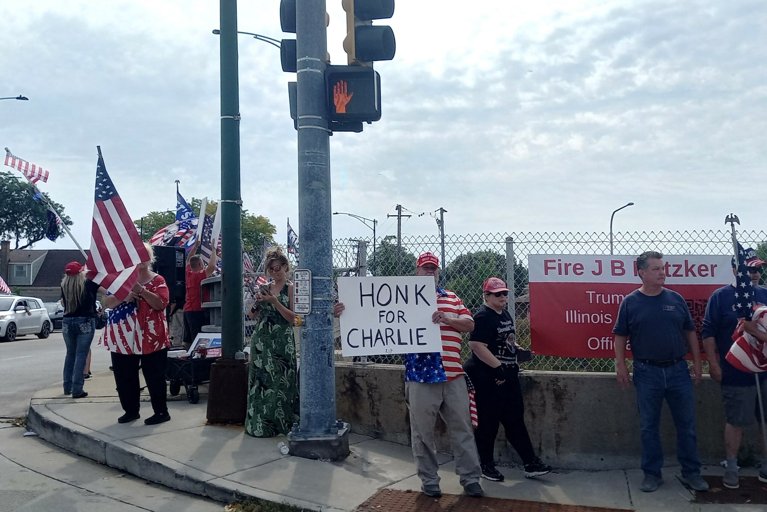 Donald Trump hosts a rally in memory of Charlie Kirk in Chicago, Illinois