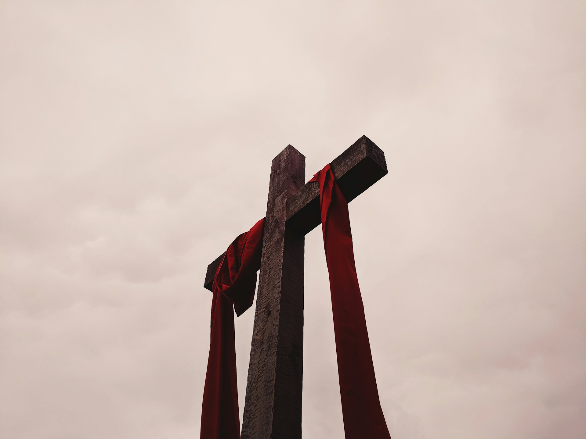 Cross with red garment, photo courtesy Alicia Quan