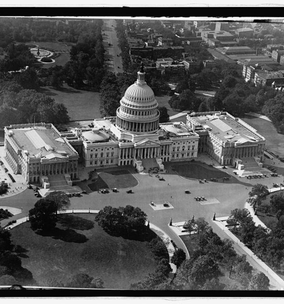 Capitol from air looking at the East Portico