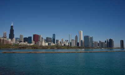 Chicago skyline from Lake Michigan, with the Sears Tower and several iconic buildings