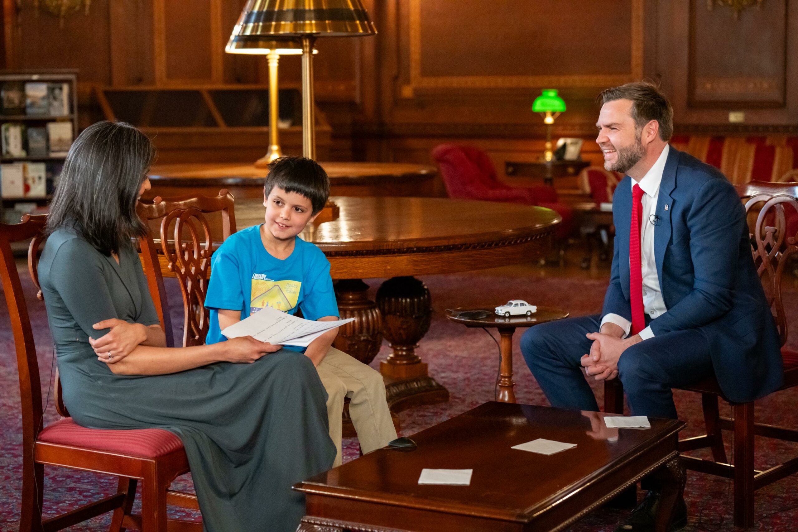 J. D. Vance in a literal family interview