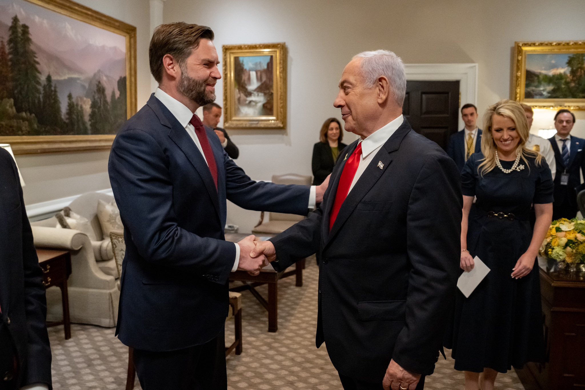 Vice-President J. D. Vance and Israeli Prime Minister Benjamin Netanyahu