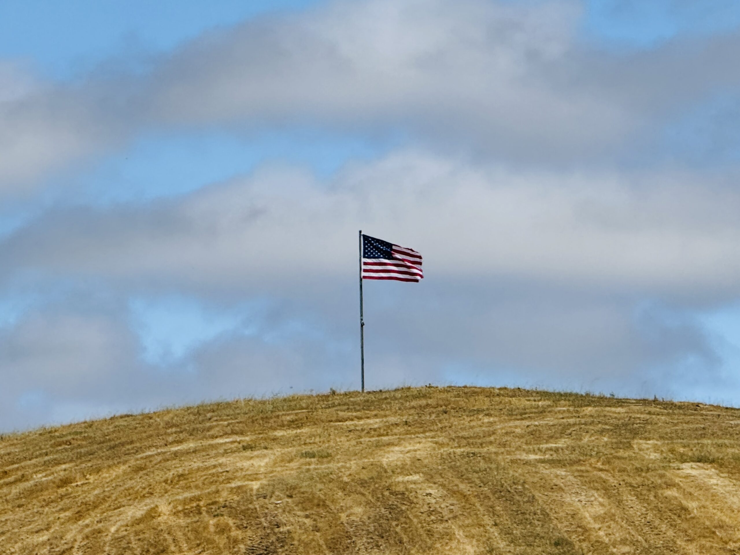 An American flag in Petaluma