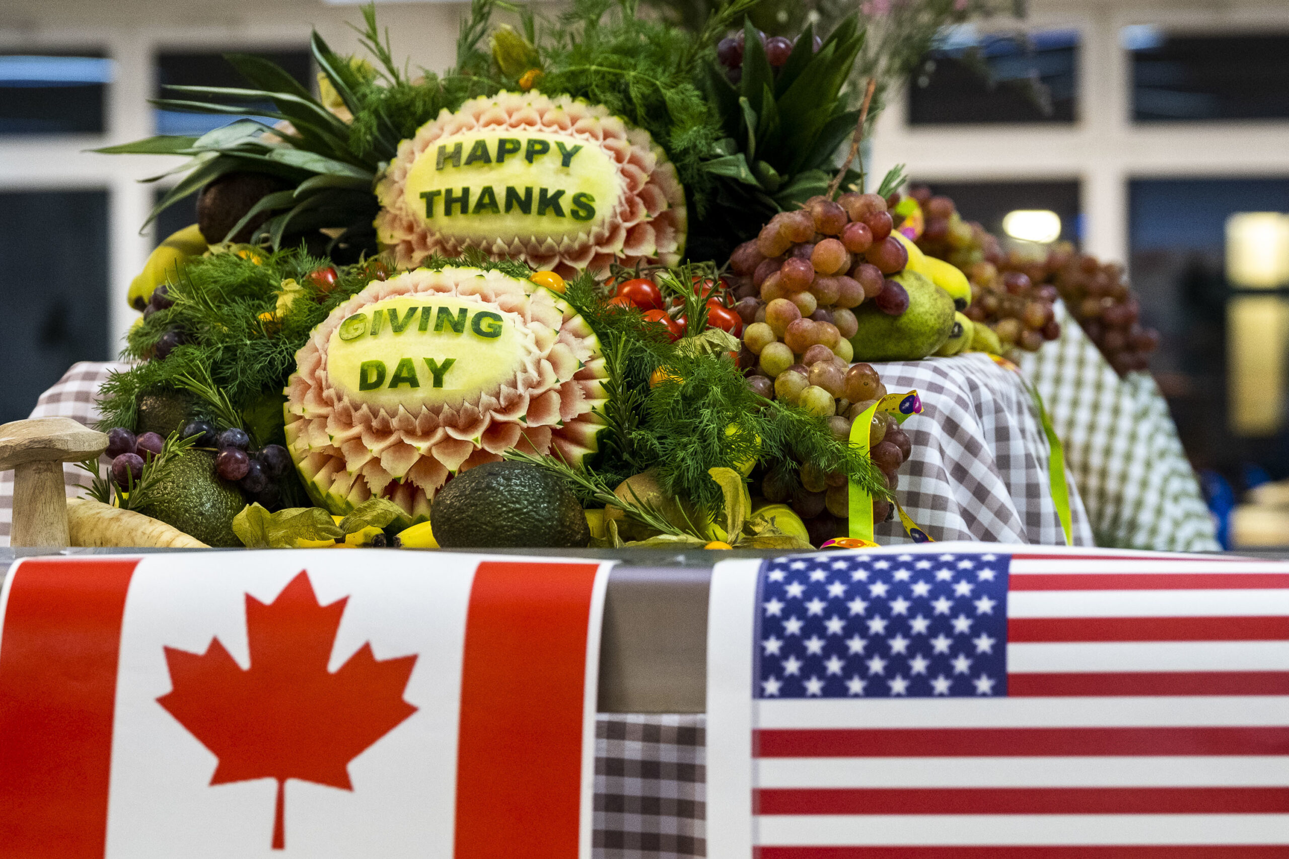 Thanksgiving dinner centerpiece at a dinner for troops of several NATO countries held at Sennelager, Germany, November 25, 2021