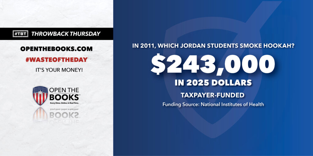 Waste of the Day Throwback Thursday – U.S. Pays to Study Jordan Hookah