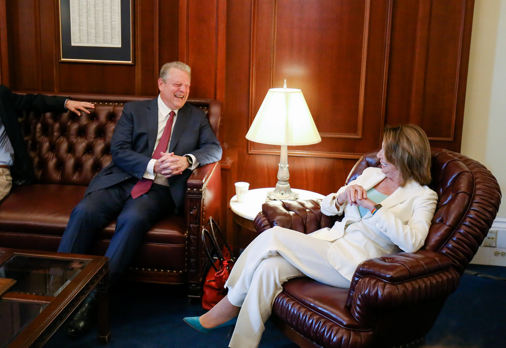 Al Gore hangs out with Nancy Pelosi in 2017