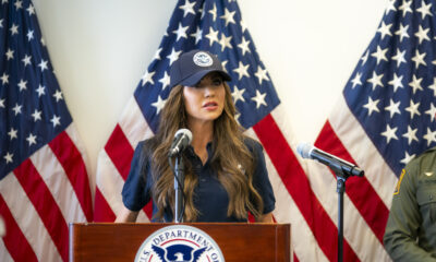 Kristi Noem, former Governor of South Dakota and now SecHomeSec, travels to Los Angeles, California to discuss immigration enforcement