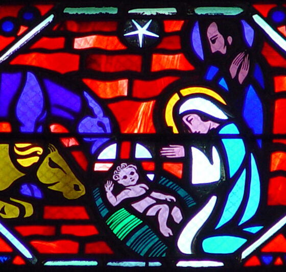 Nativity in stained glass