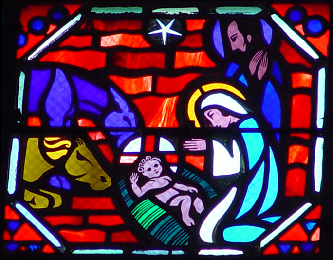 Nativity in stained glass
