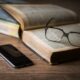 Smartphone books and eyeglasses