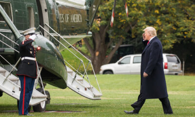 President Trump boards Marine One on the South Lawn of the White House