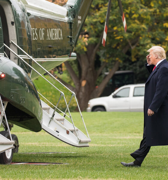 President Trump boards Marine One on the South Lawn of the White House