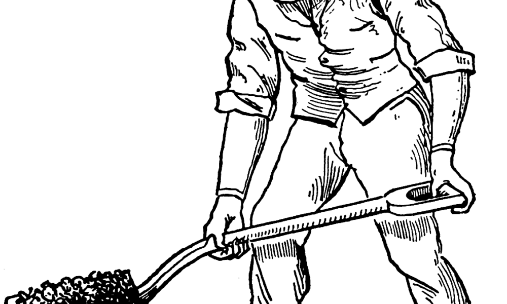 Workingman with shovel