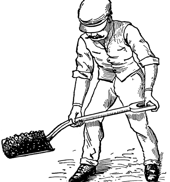 Workingman with shovel
