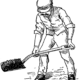 Workingman with shovel