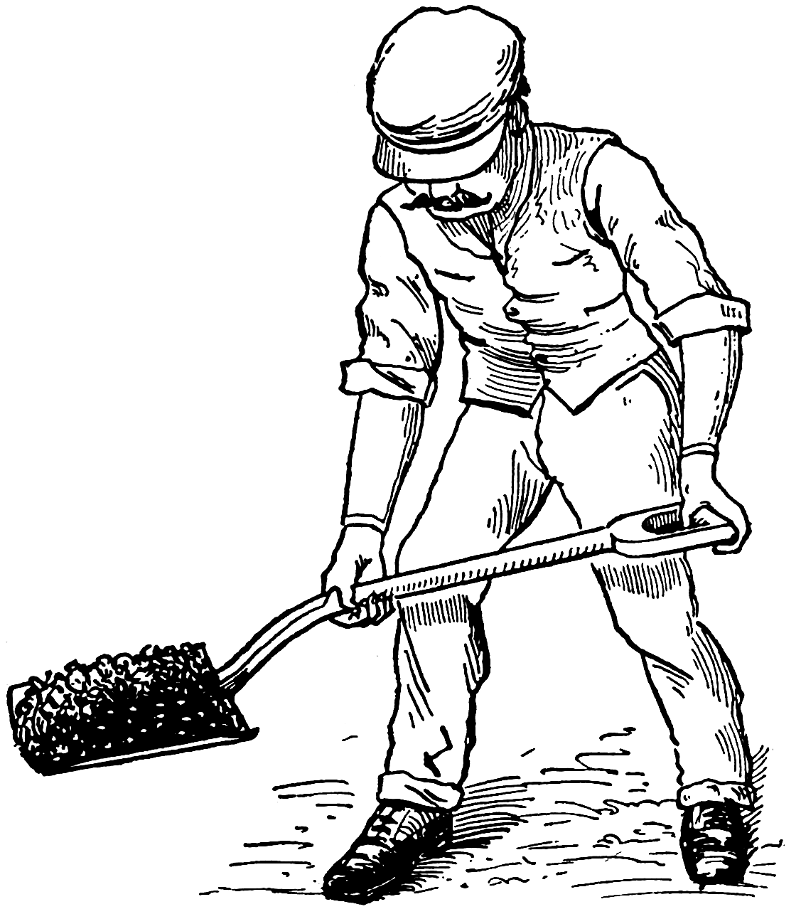 Workingman with shovel