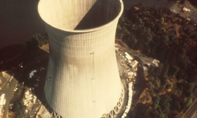 Trojan Nuclear Power Plant close-up of cooling towers