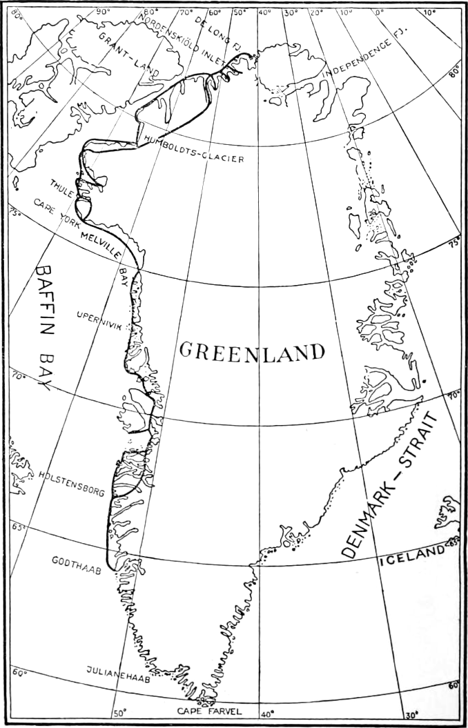Greenland and surrounding islands and straits