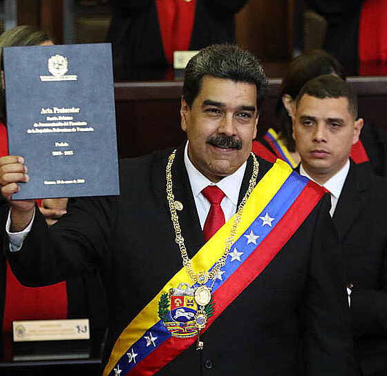 Nicolas Maduro at his first inauguration in 2019