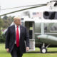 President Donald Trump arriving on the South Lawn of the White House