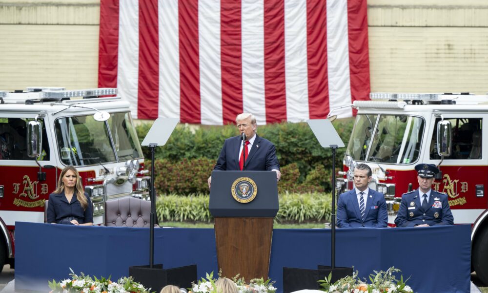 Donald Trump attends the twenty-fourth 9/11 Pentagon Observance ceremony