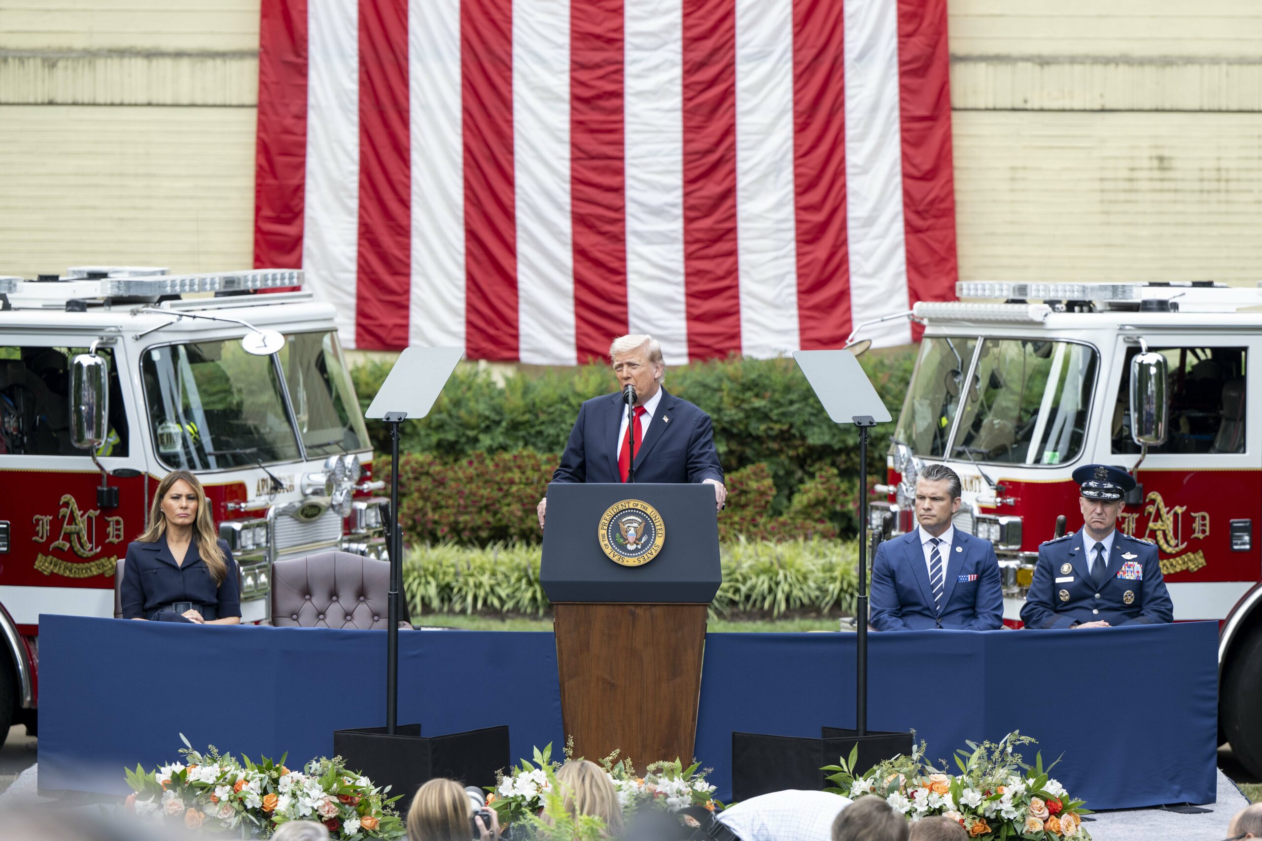 Donald Trump attends the twenty-fourth 9/11 Pentagon Observance ceremony