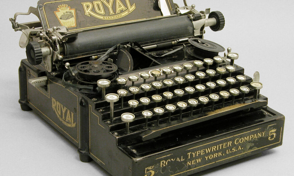An early model of a typewriter, a traditional academic tool