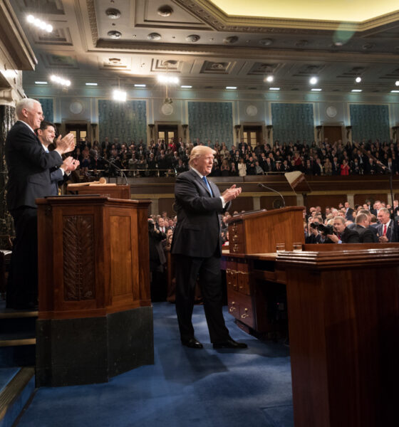 President Donald Trump delivering a State of the Union address in 2018