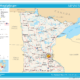 Highway and city map of Minnesota showing the Twin Cities and the Thousand Lakes