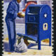 A United States Postal Service stamp issued 1973. Note the price.
