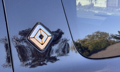 Rivian R1S electric sport-ute in closeup taken June 2025