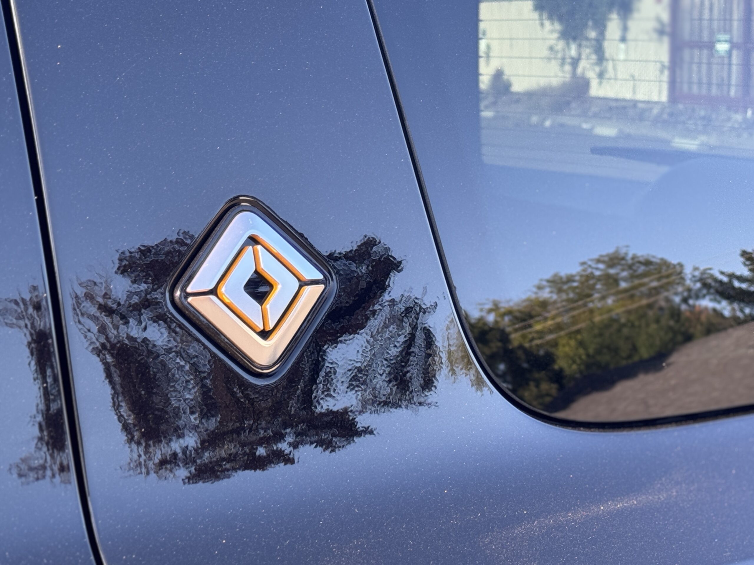 Rivian R1S electric sport-ute in closeup taken June 2025