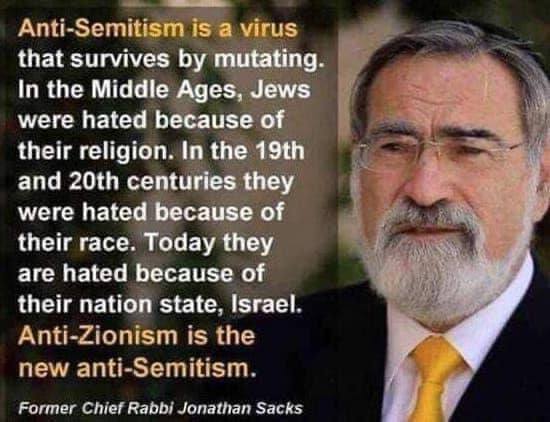 Jonathan Sacks defines anti-Semitism