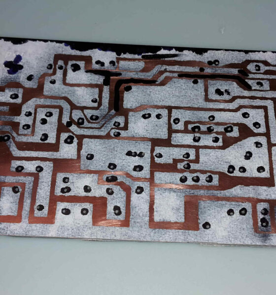 Circuit board ready for etching