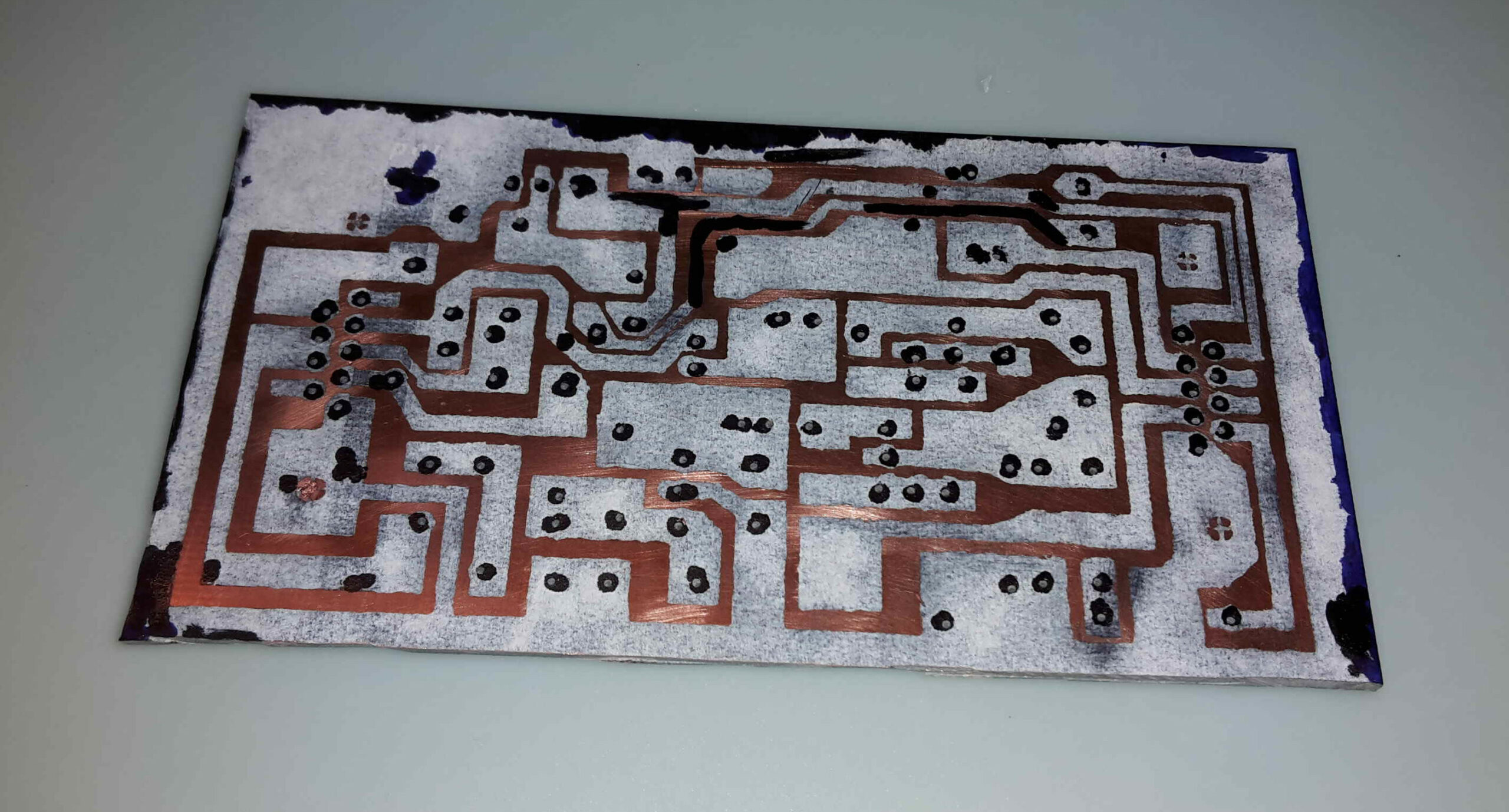 Circuit board ready for etching