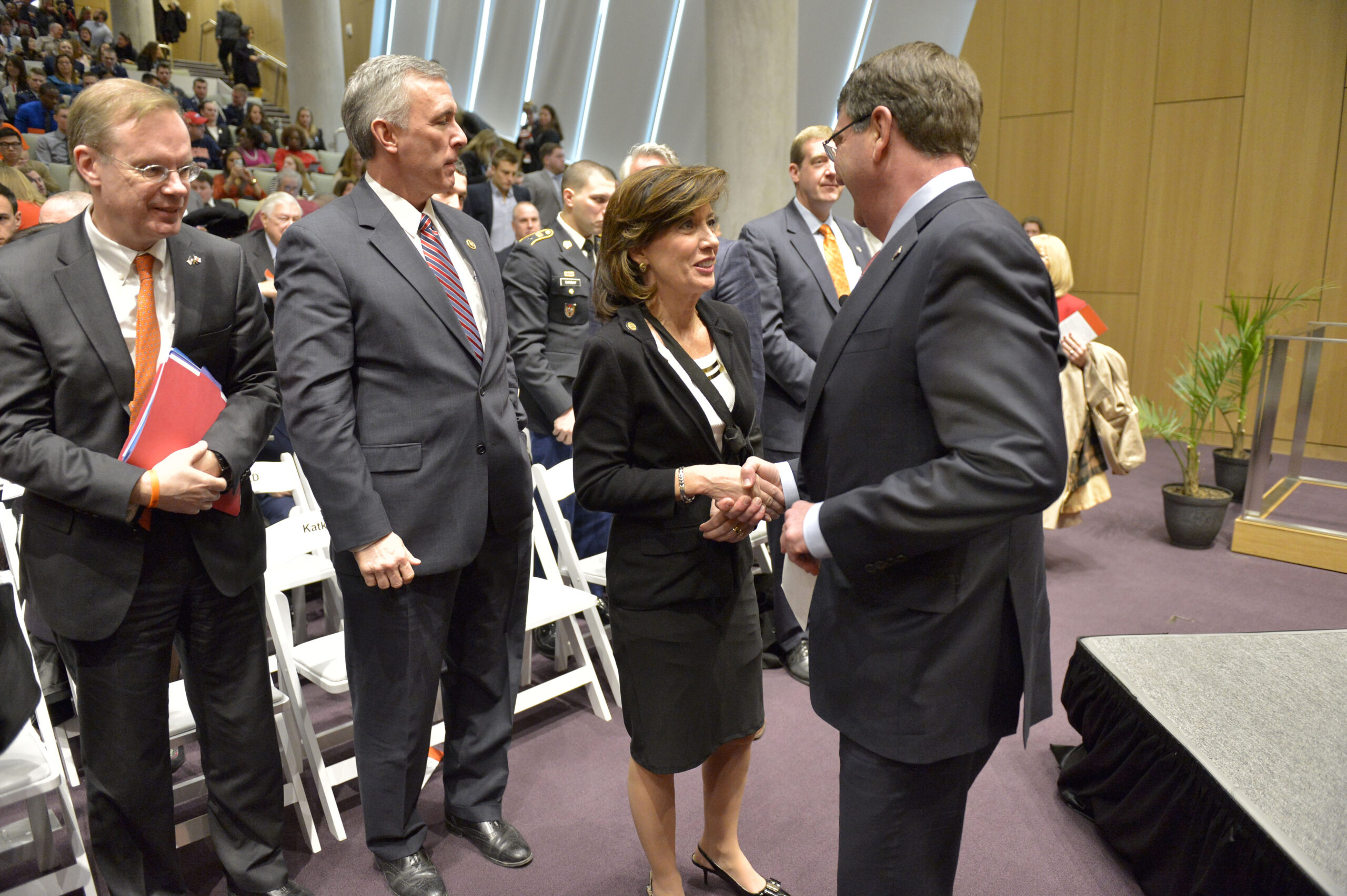 Kathy Hochul and Ash Carter at Syracuse University