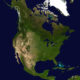 North America and Greenland satellite view