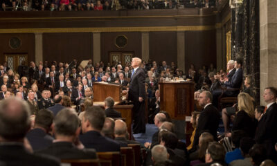 Donald Trump delivers a SOTU (State of the Union) address in January 2018 during his first term.