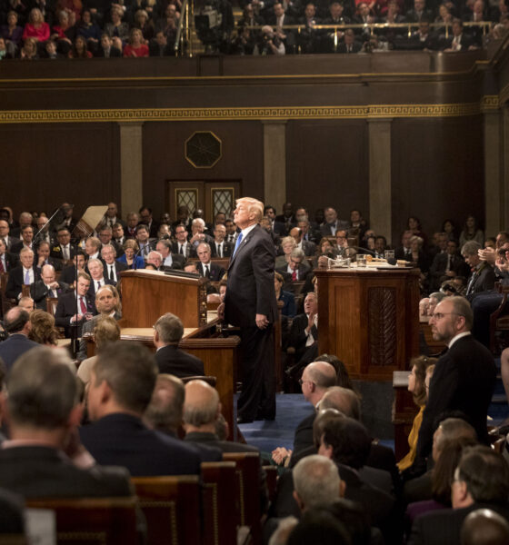 Donald Trump delivers a SOTU (State of the Union) address in January 2018 during his first term.