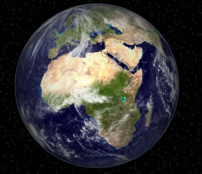 Earth with orbital POV over Africa and the Arabian Peninsula