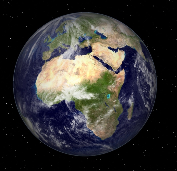 Earth with orbital POV over Africa and the Arabian Peninsula