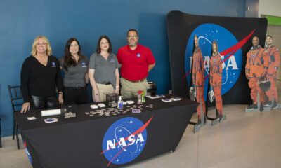 The NASA Artemis II crew attends the Super Bowl