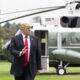 President Trump arrives on the White House South Lawn