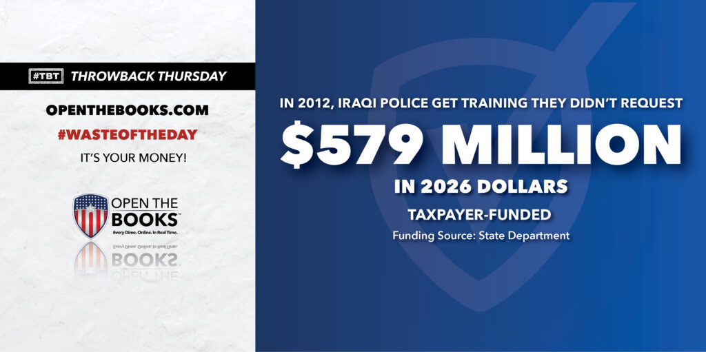 Waste of the Day Iraq Training Money Squandered