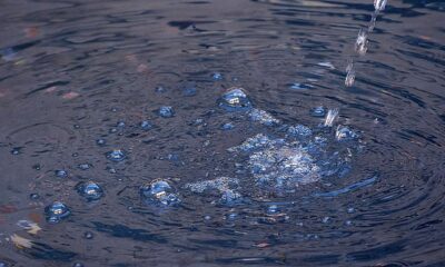 Water cascading from a fountain (fountain not shown)
